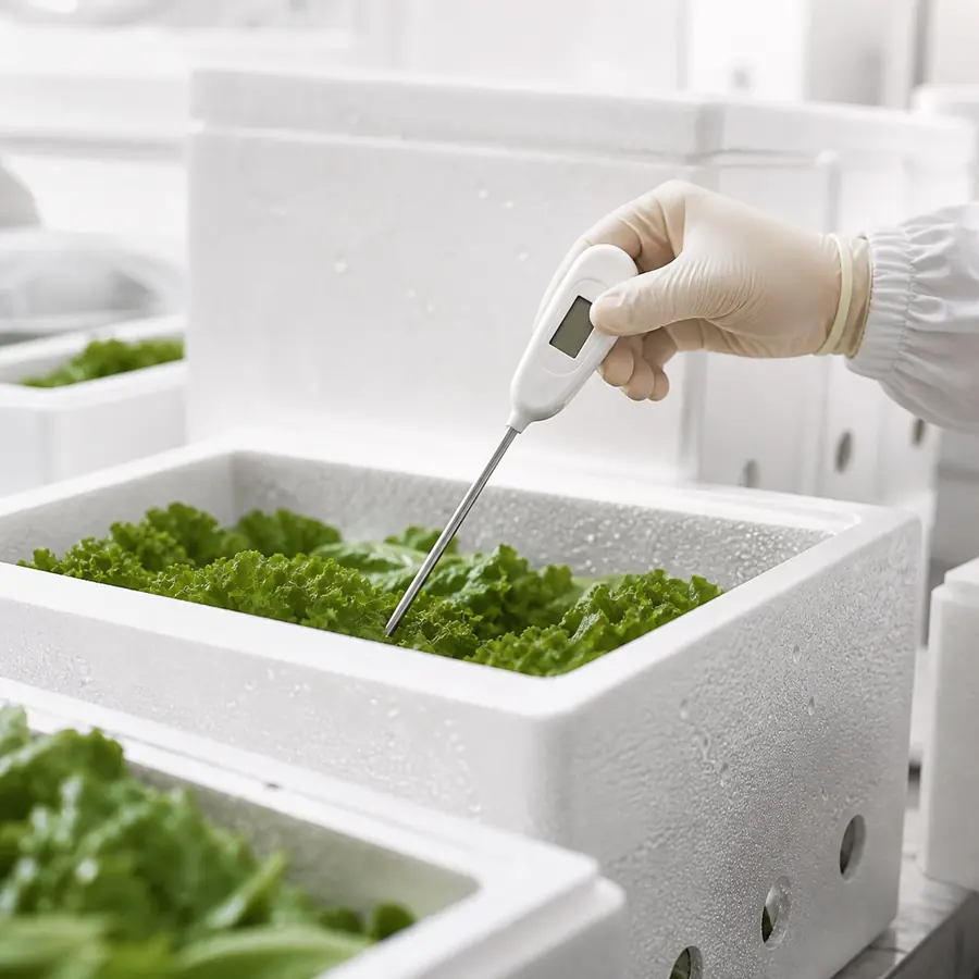 Temperature inspection of chilled produce containers